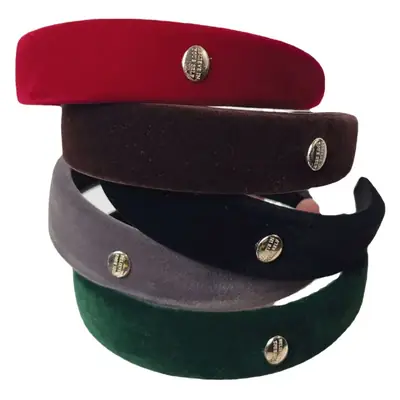 Advanced Sense Black Classic Metal Round Velvet Headband French Retro Elegant Exterior Hair Pressage Hair Clamp Headband