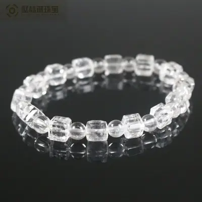 Natural White Crystal Sugar Bracelet Square Design