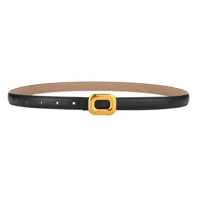 Vintage Square Buckle Belt for Women Black Brown Brown