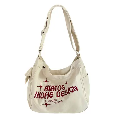 Japanese Canvas Shoulder Bag for College Students