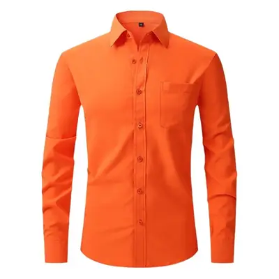 Men's Long Sleeve Black Shirt with 4-Way Stretch