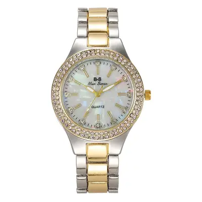 Diamond Encrusted Women's Watch Gold Silver Band