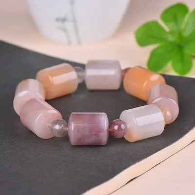 Genuine Jade Bracelet White Violet Natural Jade for Women