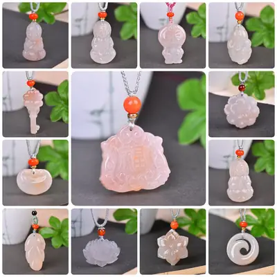 Natural Gold Silk Jade Pendant Guanyin Lotus Gem Light