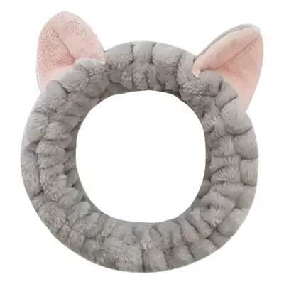 Cat Ear Flannel Headband for Women