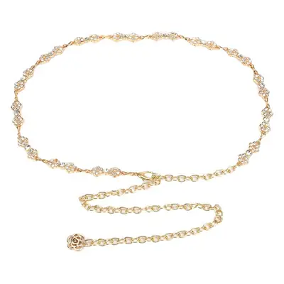Gold Flower Inlay Belt for Women