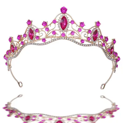 Bridal Crown with Green Rhinestones for Women