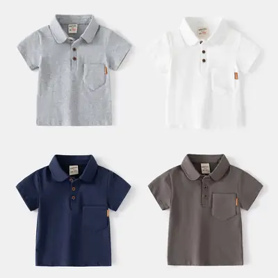 Boys Pure Color Polo T-Shirt 2025 New