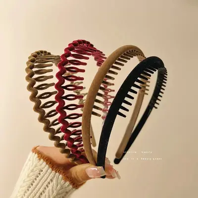 Flocking Hair Band for Women with Teeth Design
