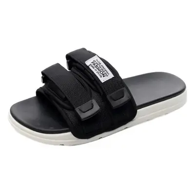 Women's Black PU Leather Non-Slip Sandals Summer