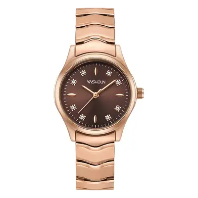 Women's Gold Steel Belt Quartz Watch for Students Fashion
