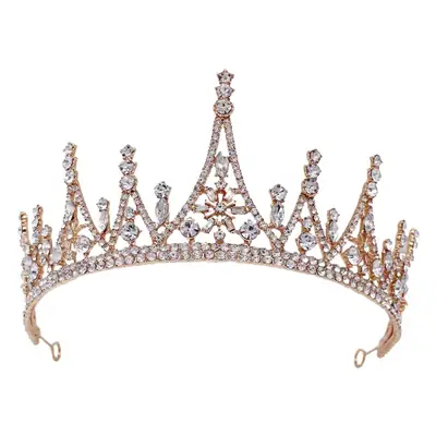 Korean Mori Style Crystal Diamond Hair Crown for Bride