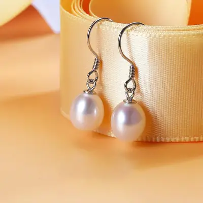 925 Sterling Silver Pearl Drop Earrings for Women