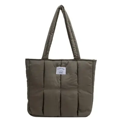 Women's Orange Quilted Tote Bag for Autumn Winter Commute