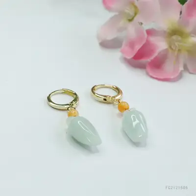 Guan Yu Natural Jade Earrings for Women Wholesale