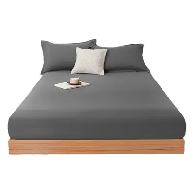 Solid color brushed single fitted sheet comfortable skin-friendly cotton single double bedspread bed sheet dustproof protective bedding wholesale