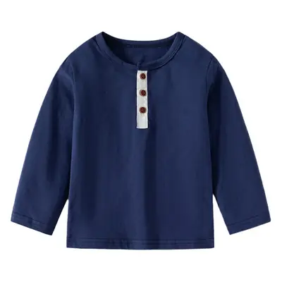 Blue Round Neck Long Sleeve T-Shirt for Boys