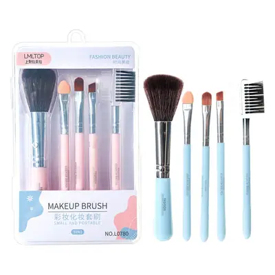 LMLTOP 5 Makeup Brush Set Portable Beauty Tools
