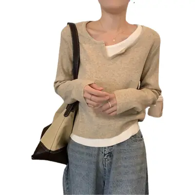 Black Knit Inner Layer Sweater for Women Autumn Winter 2025