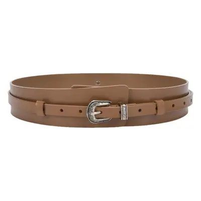 Women's Olive Green Real Cowhide Belt with Buckle