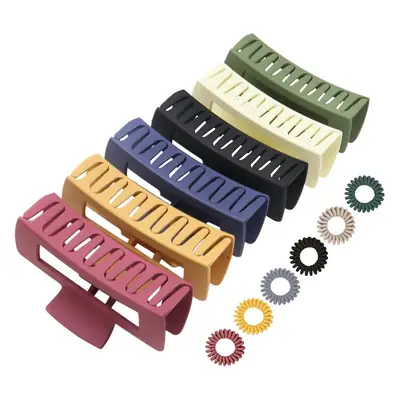 YHJ Hair Clips Morandi Frosted Square Grab Back