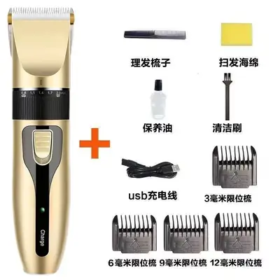 Professional Electric Hair Clipper Rechargeable with 12 Blades