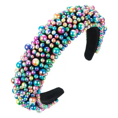 Elegant Pearl Beaded Hairbands in Pink, Red, Black, White