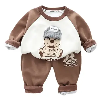 Boys Striped Sweatshirt Set Blue White Kids 2-Piece