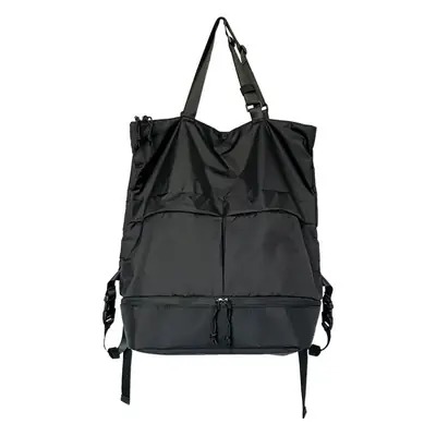 Men Women Nylon Backpack Large Capacity Black