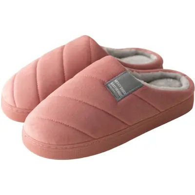 Winter Warm Cotton Slippers for Women Pink