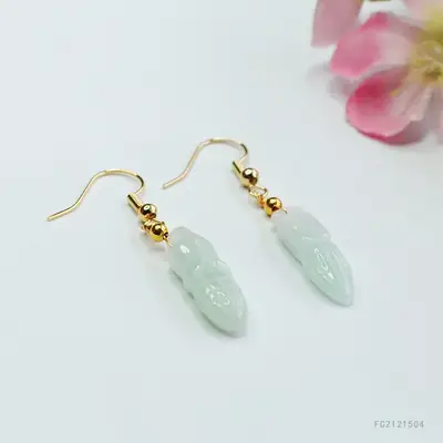 Guan Yu Natural Jade Ear Hooks Women's Wholesale