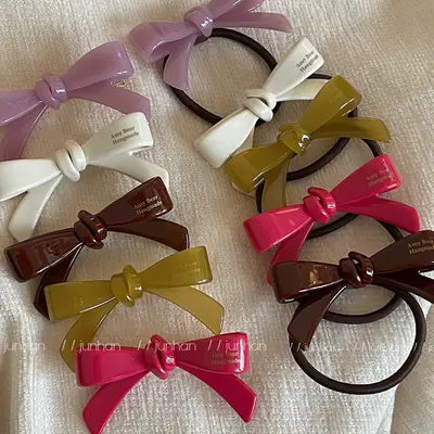 French Style Bow Hairpin for Women Elegant Bangs Clip