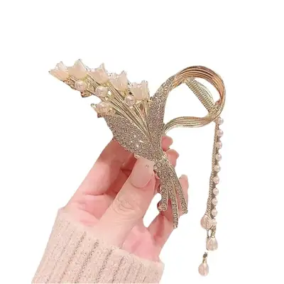 Suzuki Orchid Tassel Hair Clip Back for Girls