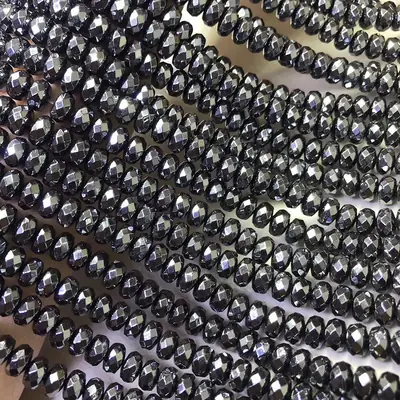 Black Cut Angle Abacus Beads for DIY Jewelry