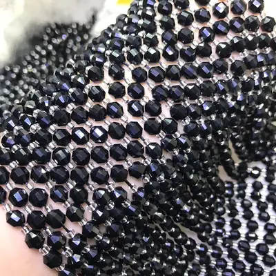 Natural Pure Black Red Onyx Scattered Beads for Women