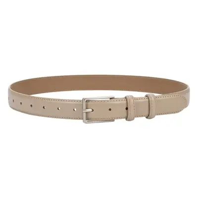 Black Women's Leather Belt with Square Pin Buckle