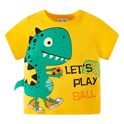 2026 Boys T-Shirt Navy Blue Dinosaur Print
