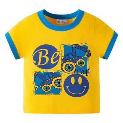 T-REX Racing Boys T-Shirt White Blue Cotton