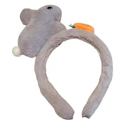Cute Plush Rabbit Hairband for Women Winter Face Wash