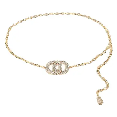 Double Round Rhinestone Belt Chain for Women