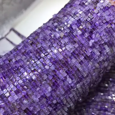 Natural Crystal Lavender Amethyst Single Bead Bracelet