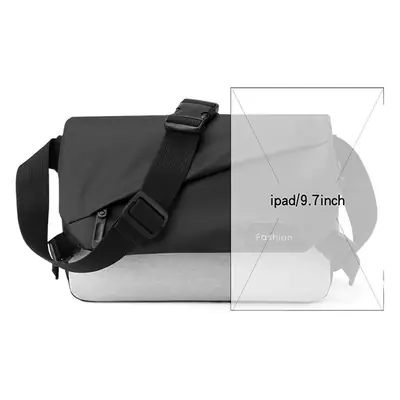Men's Black Nylon Crossbody Bag with Adjustable Strap