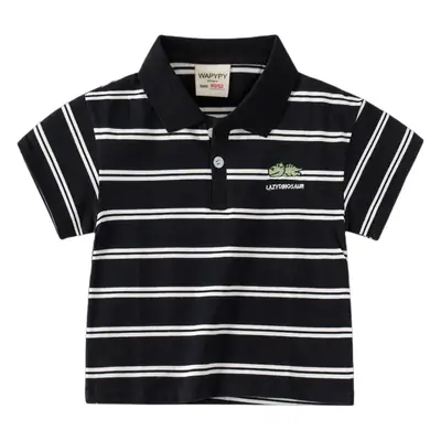 Boys Striped Short Sleeve Polo T-Shirt 2026