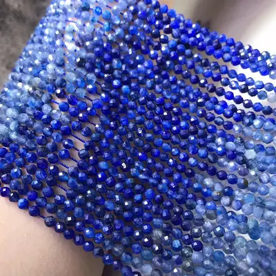 Blue Crystal Scattered Beads Necklace with Semi-Finished Chain