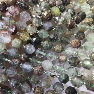 Natural Green Ghost Round Crystal Beads for Long Chain Bracelet