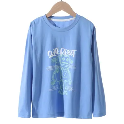 Blue Cute Resort Boys Long Sleeve T-Shirt