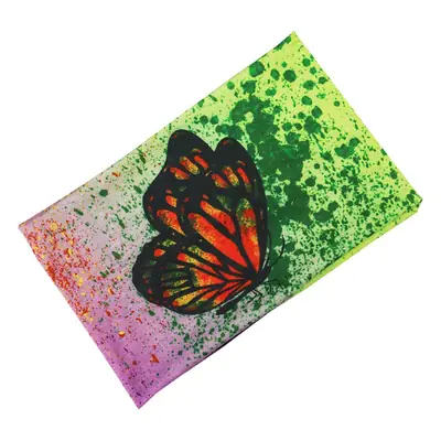 Red Printed Hair Band with Butterfly Design