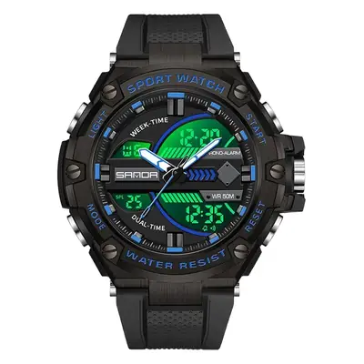 Sanda Luminous Waterproof Sports Watch Black