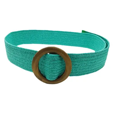 Blue Vintage Korean Style Women's Belt with Wooden Ring