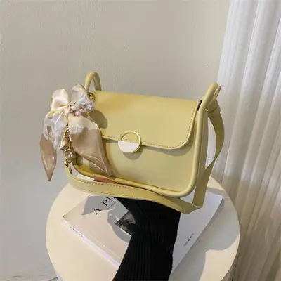 Black Silk Scarf Underarm Bag for Women